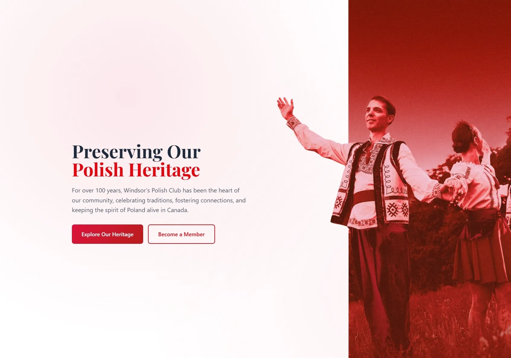 Polish Club Windsor — web design by Databending