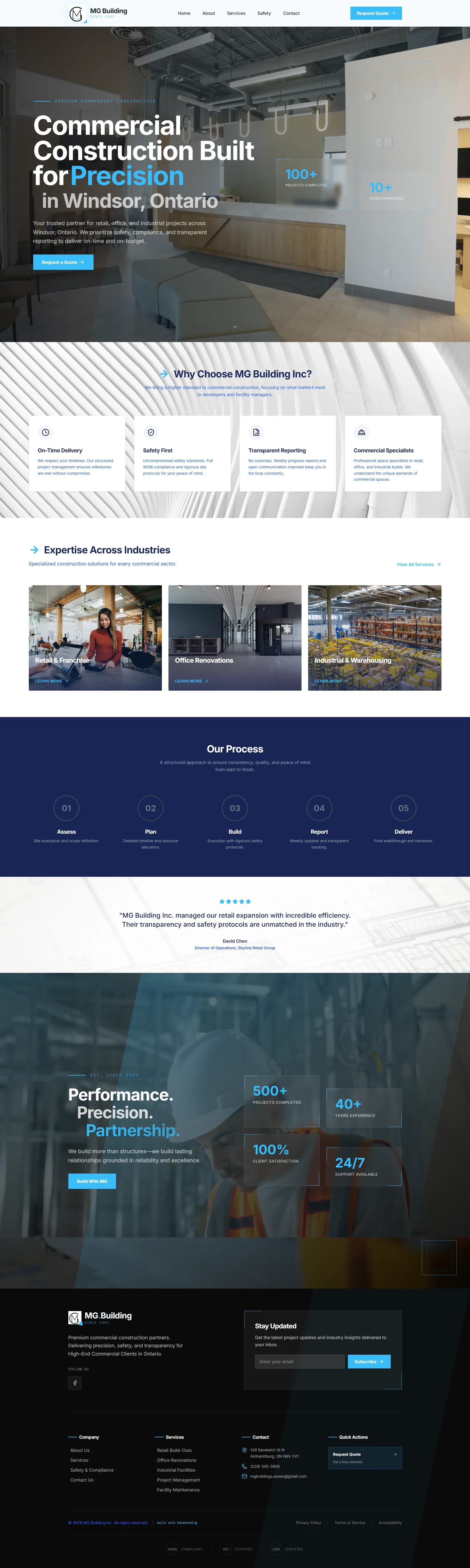 MG Building Website Showcase